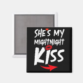 Shes My Midnight Kiss Happy New Year Matching Funn Magneet (Voorkant / Achterkant)