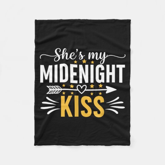 She's My Midnight Kiss Happy New Year Nye Matching Fleece Deken (Voorkant)