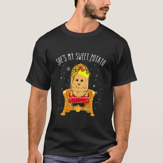 She's My Sweet Potato Funny Matching Couple T-shirt (Voorkant)
