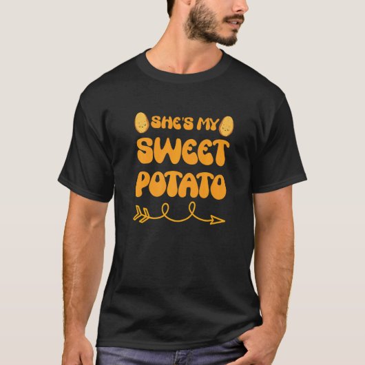 She's My Sweet Potato I Yam Couple's Matching T-shirt (Voorkant)