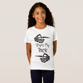 Shes My Trick Matching Couple Halloween Costume T-shirt (Voorkant volledig)