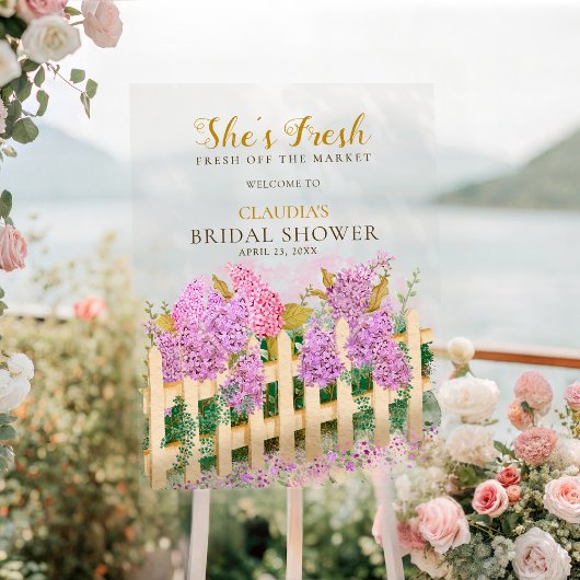 She's Off Market Elegant Script Bridal Welcome  Acryl Bord