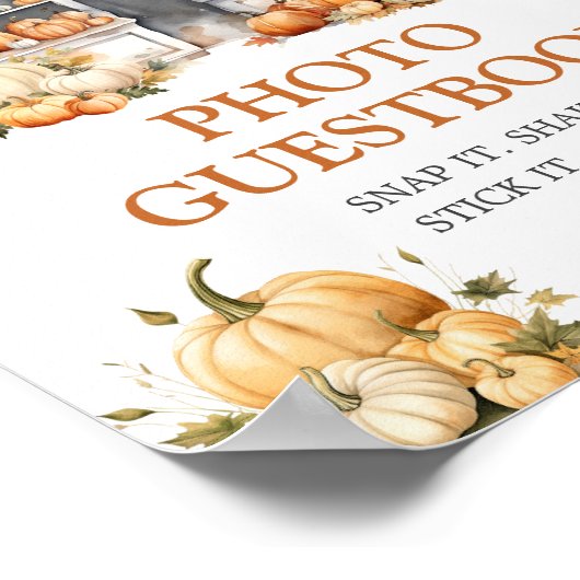 She's Off The Market Fall Pumpkin Photo Guestbook Poster (Hoek)
