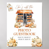 She's Off The Market Fall Pumpkin Photo Guestbook Poster (Voorkant)