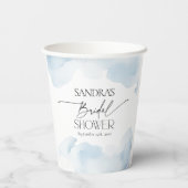 Shes on Cloud Nine Dusty Blue Sky Bruiloftsfeest Papieren Bekers (Achterkant)