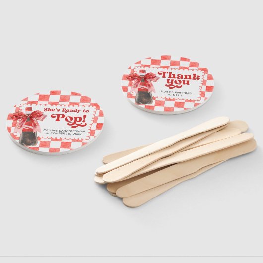 She's Ready to Pop Baby Shower Handwaaier (Niet-gemonteerd)