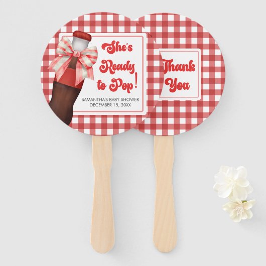 She's Ready to Pop Baby Shower  Handwaaier (Voorkant en achterkant)