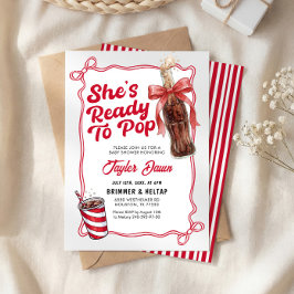 She's Ready to Pop Baby Shower Invitation  Kaart