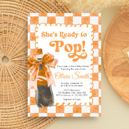 She's Ready to Pop Baby Shower Invitation Kaart