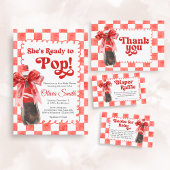 She's Ready to Pop Baby Shower Kaart