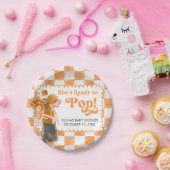 She's Ready to Pop Baby Shower Papieren Bordje (Feest)