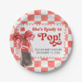 She's Ready to Pop Baby Shower Papieren Bordje (Voorkant)