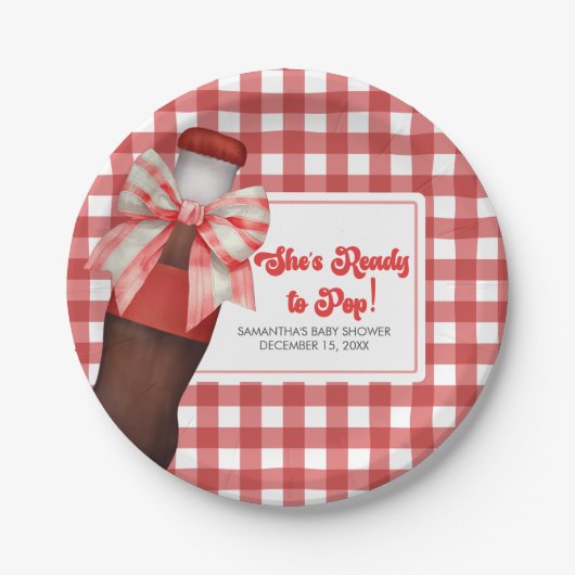 She's Ready to Pop Baby Shower  Papieren Bordje (Voorkant)