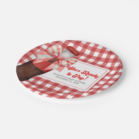 She's Ready to Pop Baby Shower  Papieren Bordje (Gekanteld)