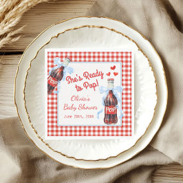 She's Ready to Pop Baby Shower | Red Gingham Servet
