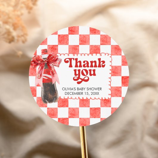 She's Ready to Pop Baby Shower Ronde Sticker