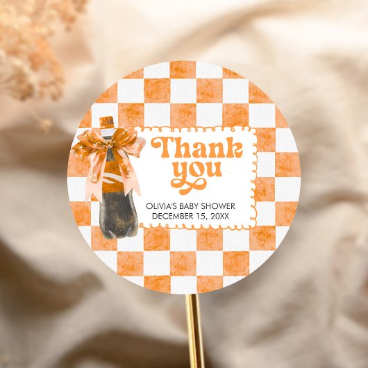 She's Ready to Pop Baby Shower Ronde Sticker