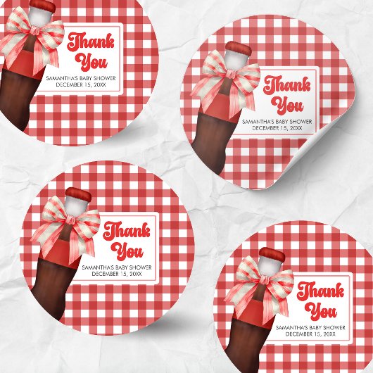 She's Ready to Pop Baby Shower Ronde Sticker