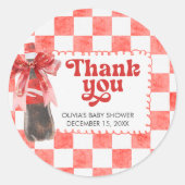 She's Ready to Pop Baby Shower Ronde Sticker (Voorkant)