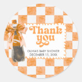 She's Ready to Pop Baby Shower Ronde Sticker (Voorkant)