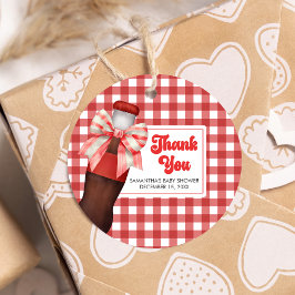 She's Ready to Pop Baby Shower Round Bedankjes Labels