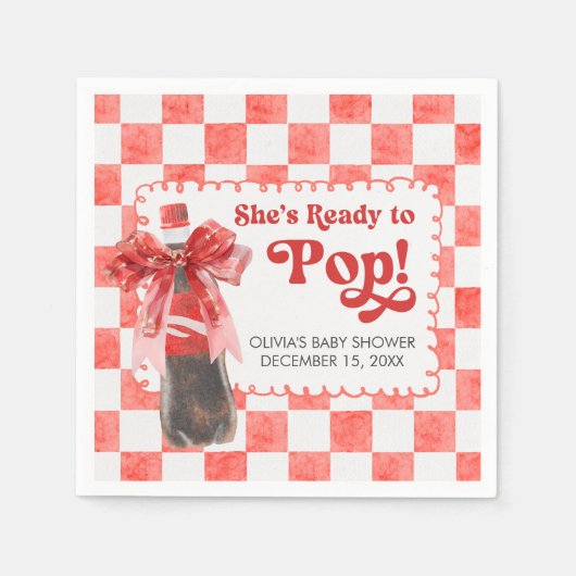 She's Ready to Pop Baby Shower Servet (Voorkant)