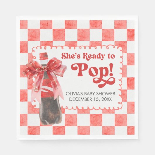 She's Ready to Pop Baby Shower Servet (Voorkant)