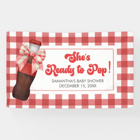 She's Ready to Pop Baby Shower  Spandoek (Horizontaal)