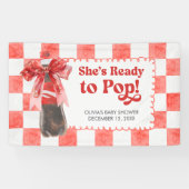 She's Ready to Pop Baby Shower Spandoek (Horizontaal)