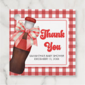 She's Ready to Pop Baby Shower Square Bedankjes Labels (Voorkant)