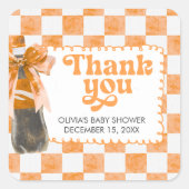 She's Ready to Pop Baby Shower Vierkante Sticker (Voorkant)