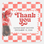 She's Ready to Pop Baby Shower Vierkante Sticker (Voorkant)