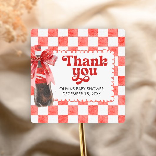 She's Ready to Pop Baby Shower Vierkante Sticker