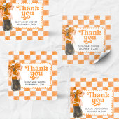 She's Ready to Pop Baby Shower Vierkante Sticker