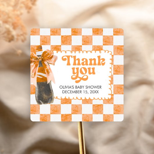 She's Ready to Pop Baby Shower Vierkante Sticker