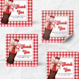 She's Ready to Pop Baby Shower Vierkante Sticker