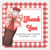 She's Ready to Pop Baby Shower Vierkante Sticker (Voorkant)