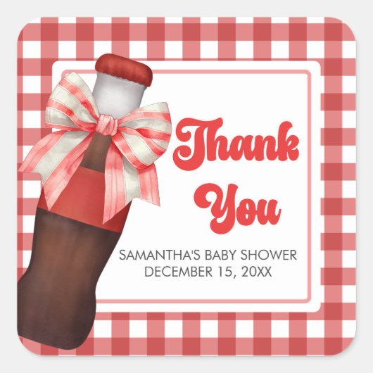 She's Ready to Pop Baby Shower Vierkante Sticker (Voorkant)