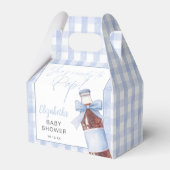 She's Ready To Pop Blue Bow Baby Shower Bedankdoosjes (Achterkant)