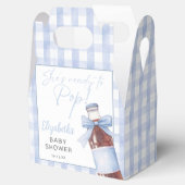 She's Ready To Pop Blue Bow Baby Shower Bedankdoosjes (Geopend)