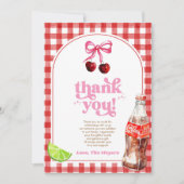 She's Ready To Pop! Cherry Soda Pop Baby Shower Bedankkaart (Voorkant)