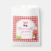 She's Ready To Pop! Cherry Soda Pop Baby Shower Bedankzakje (Voorkant)