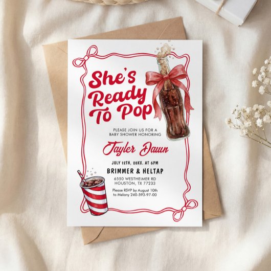 She's Ready to Pop Invitation Baby Shower Kaart