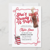 She's Ready to Pop Invitation Baby Shower Kaart (Voorkant)