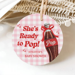 She's Ready to Pop Soda Baby Shower Bedankjes Labels