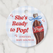 She's Ready to Pop Soda Baby Shower Bedankjes Labels (Voorkant)
