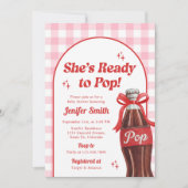 She's Ready to Pop Soda Baby Shower Kaart (Voorkant)