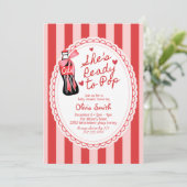  She's Ready to Pop Soda Baby Shower Kaart (Staand voorkant)