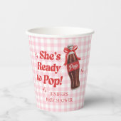 She's Ready to Pop Soda Baby Shower Papieren Bekers (Voorkant)