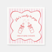 She's Ready To Pop Soda Bottle Baby Shower Servet (Voorkant)